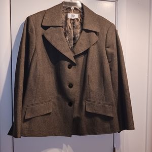 Preloved 24w LeSuit 2pc skirt suit Heather brownish.